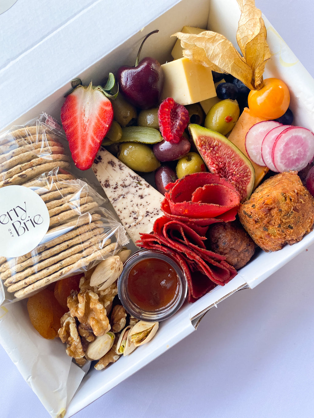Brie Box Berry and Brie I LONDON'S EPIC GRAZING TABLES & CHEESE PLATTERS
